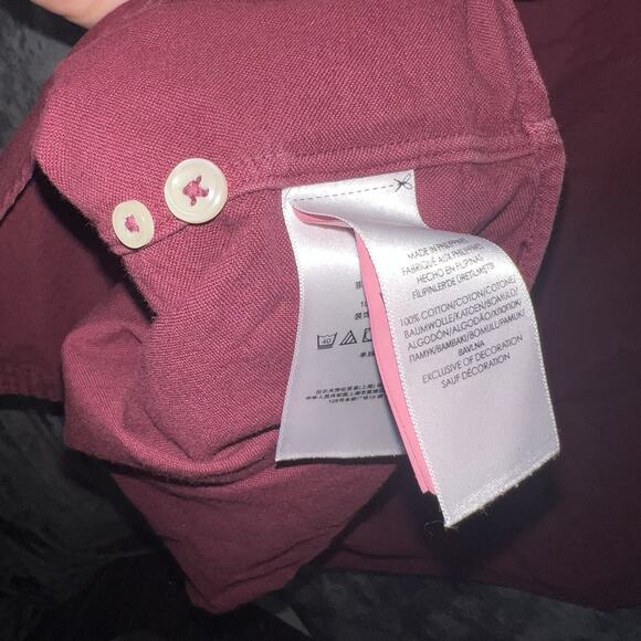 Ralph Lauren Red Short Sleeve Button Down Shirt Navy Blue XL Blue Pony Logo - Picture 4 of 7